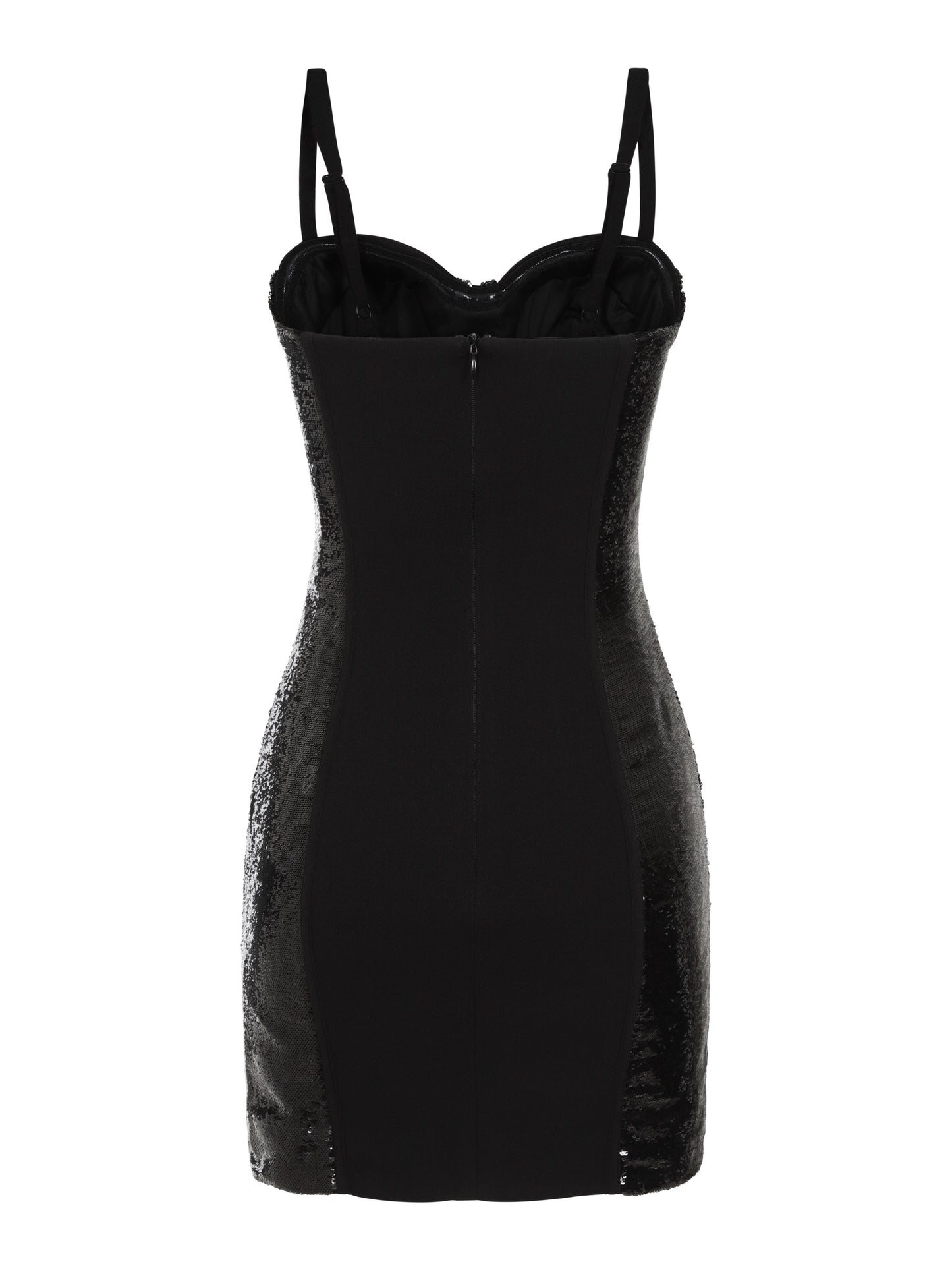 Black Sequin Bustier Mini dress With Cups