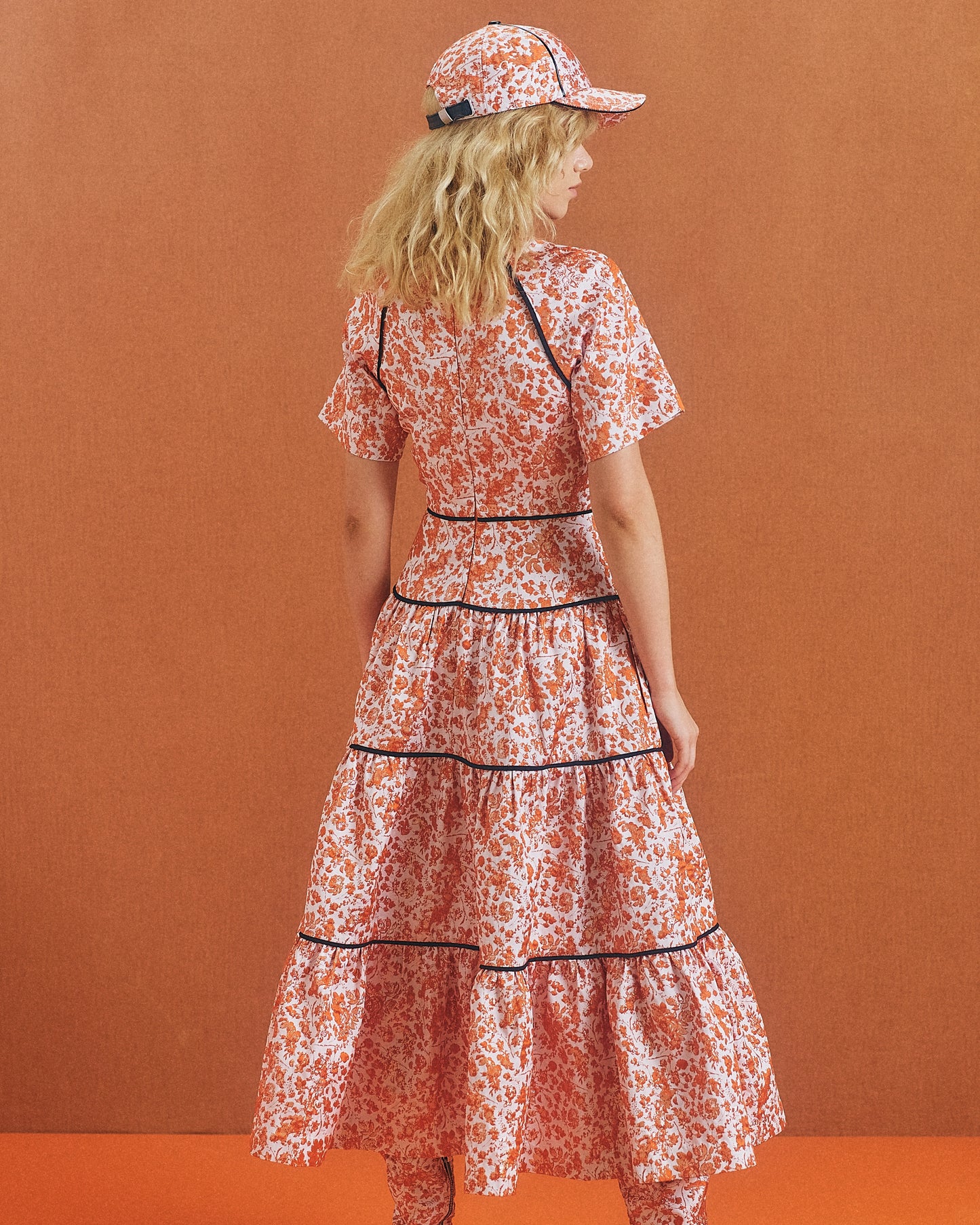 Orange Floral Mididress