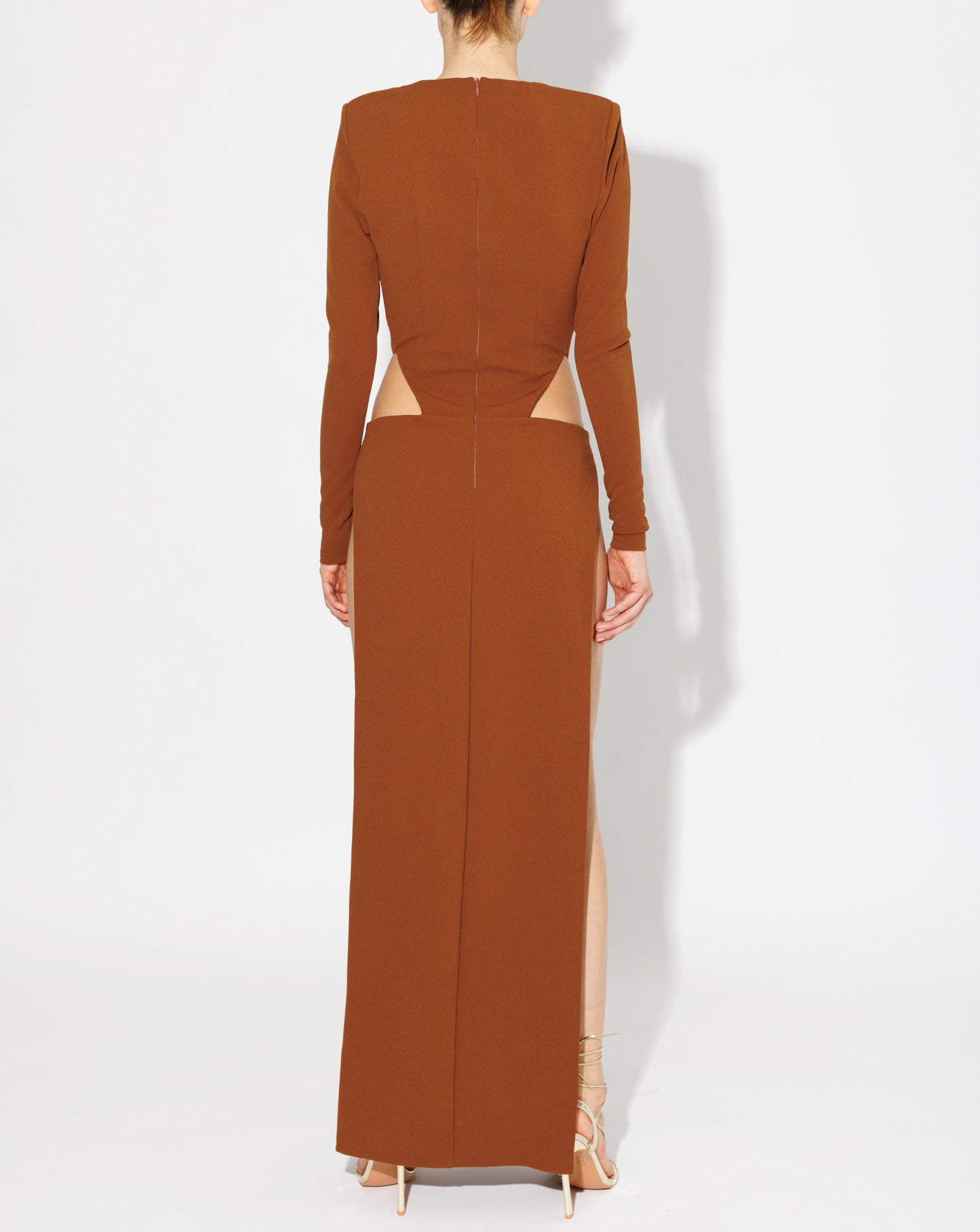 Brown Plunge Gown