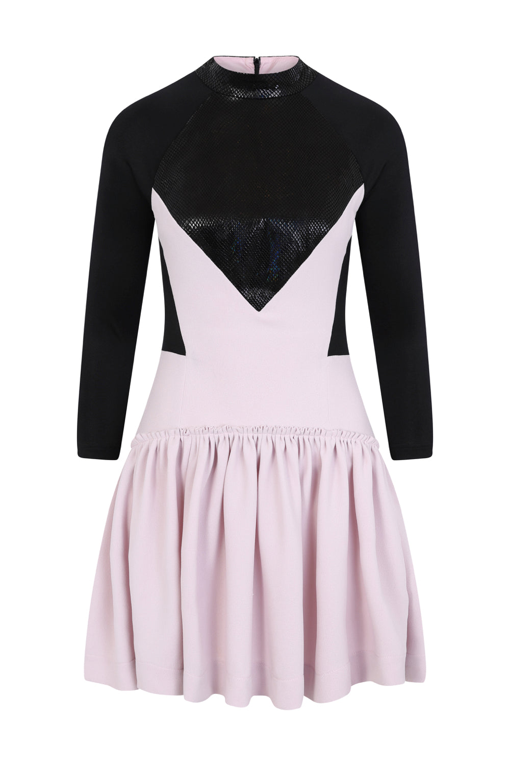 pink and black dress with frill